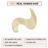 Cinta rubia natural en extensiones de cabello cabello humano invisible 613 hueso rubio cinta recta 100% virgen cruda cabello humano