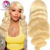 Al por mayor 613 ola corporal encaje transparente crudo pelucas de cabello humano de color humano 180 densidad peluca frontal de encaje brasileño para mujeres