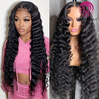 Angelbella Natural Natural 30 pulgadas 220 Densidad HD Cernera sin glúeramiento Pelera frontal CABLERA DE CABLO HOMBRO PELO PEDIDOS PARA MUJERES NEGRAS