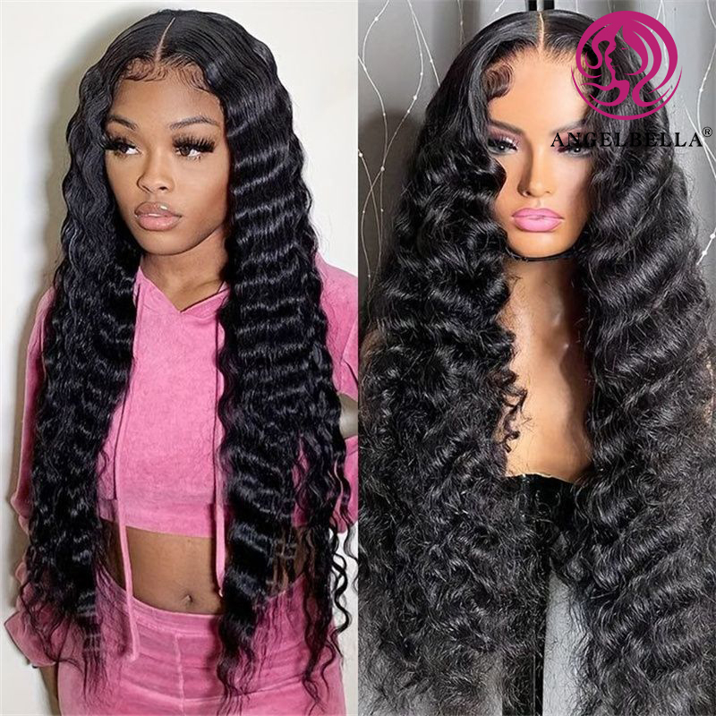 Angelbella Natural Natural 30 pulgadas 220 Densidad HD Cernera sin glúeramiento Pelera frontal CABLERA DE CABLO HOMBRO PELO PEDIDOS PARA MUJERES NEGRAS
