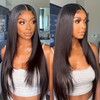 Al por mayor 180% de densidad transparente 4x4 Cierre de encaje Peluca de cabello liso Peluces de cabello humano sin glúcar para mujeres negras